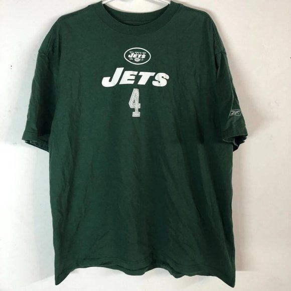 New York Jets Brett Favre Reebok Men's Green XL T-Shirt - Picture 1 of 1